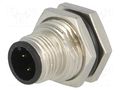 Connector: M12; socket; PIN: 4; male; 250V; IP68,IP69K; soldering AMPHENOL LTW 12-04PMMS-SF8001