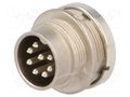 Connector: M16; socket; male; PIN: 8; 5A; 100V; C091D; soldering; 270° AMPHENOL C091-31W0081002