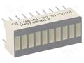 Display: LED; bargraph; yellow; 2.2÷5.6mcd; 25.4x10.16mm KINGBRIGHT ELECTRONIC DC-10YWA
