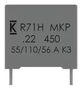 CAP, 6.8UF, 450VDC, FILM, RADIAL R71XR468050H0K