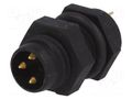 Connector: M8; male; PIN: 3; 3A; 60V; IP67; for panel mounting AMPHENOL LTW 8P-03PMMS-SF7001