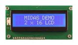LCD DISPLAY, COB, 16 X 2, BLUE STN, 3.3V MC21605A6W-BNMLW3.3-V2
