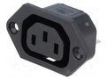 Connector: AC supply; socket; female; 10A; 250VAC; C13 (F),V-lock SCHURTER 6600.3300.21