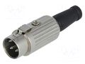 Connector: DIN; plug; male; PIN: 4; 216°; straight; for cable; 34V; 2A DELTRON 590-0400