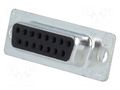 Connector: D-Sub; PIN: 15; plug; female; for cable; soldering; HD 20 TE Connectivity 5-747909-2