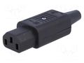 Connector: AC supply; plug; female; 10A; 250VAC; C13 (F); IEC 60320 SCHURTER 4782.0100