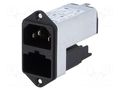 Connector: AC supply; socket; male; 6A; 250VAC; C14 (E); KFC SCHURTER 4303.5004