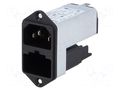 Connector: AC supply; socket; male; 6A; 250VAC; C14 (E); KFC SCHURTER 4303.5004