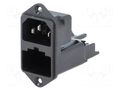 Connector: AC supply; socket; male; 10A; 250VAC; C14 (E); KEC SCHURTER 4303.0001