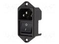 Connector: AC supply; socket; male; 10A; 250VAC; C14 (E); KEB2 SCHURTER 4302.2001