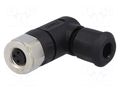 Connector: M8; female; PIN: 3; angled 90°; for cable; plug; IP67 CONEC 42-00026