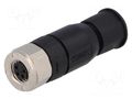 Connector: M8; female; PIN: 4; straight; for cable; plug; IP67 CONEC 42-00012