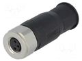 Connector: M8; female; PIN: 3; straight; for cable; plug; IP67 CONEC 42-00010