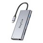 Hub 11w1 RayCue USB-C do 2x USB-A 2.0 480Mbps + 3x USB-A 3.2 5Gbps + SD/TF 3.0 + HDMI 4K30Hz + VGA 1080p + RJ45 + PD 3.0 100W (sary), RayCue HXD-RC21101