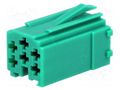 Connector housing; plug; mini ISO; PIN: 6; green 4CARMEDIA 331441-2