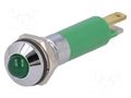 Indicator: LED; prominent; green; 24VDC; Ø8mm; IP67; metal,plastic CML INNOVATIVE TECHNOLOGIES 19040351