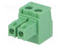 Connector: pluggable terminal block; plug; female; 7A; 250V; green DEGSON ELECTRONICS 15EDGK3.81-02P