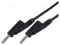 Test lead; 60VDC; 20A; banana plug 4mm,both sides; Len: 1m; black AXIOMET PP101-B