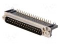 Connector: D-Sub; PIN: 37; socket; male; angled 90°; THT; UNC 4-40 CONNFLY DHP9-37M