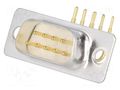 Connector: D-Sub; PIN: 9; socket; male; on PCBs; angled 90°; THT CONNFLY DH09M