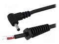 Cable; 2x1mm2; wires,DC 1,3/3,5 plug; angled; black; 1.5m BQ CABLE DC.CAB.0611.0150