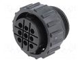 Connector: circular; plug; female; PIN: 9; w/o contacts; for cable TE Connectivity CPC-211766-1