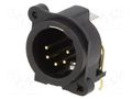 Connector: XLR; socket; male; PIN: 5; angled 90°; THT; black; plastic CLIFF CP300255