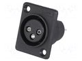 Connector: XLR; socket; female; 5A; PIN: 3; soldering; black; plastic CLIFF CP3001