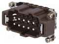 Connector: HDC; male; 180 °C; 16A; 500V; 10+PE; size 57.27; 0.5÷4mm2 ILME CNEM10RY