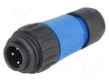 Connector: circular; plug; for cable; PIN: 4; male; screw terminal AMPHENOL C16-1-3108-001N