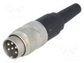 Connector: M16; plug; male; soldering; for cable; PIN: 6; 5A; 300V AMPHENOL C091-T3400-001