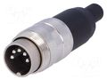 Connector: M16; plug; male; PIN: 5; 5A; 100V; C091A; soldering; IP40 AMPHENOL C091-T3360-010