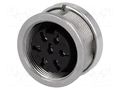Connector: M16; socket; female; PIN: 7; 5A; 100V; C091D; soldering AMPHENOL C091-31N0071002