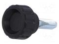 Knob; Ø: 16mm; Ext.thread: M5; 16mm; H: 13mm; polyamide; knurled ELESA+GANTER BT.16P-M5X16