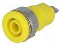 Connector: 4mm banana; socket; 32A; yellow; nickel plated; 23.5mm AXIOMET BS-324-LG-Y