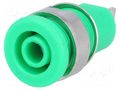 Connector: 4mm banana; socket; 32A; green; nickel plated; 23.5mm AXIOMET BS-324-LG-G