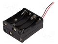 Holder; AAA,R3; Batt.no: 8; cables; 150mm; black COMF BH-483A