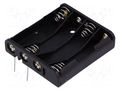 Holder; AAA,R3; Batt.no: 4; for PCB; black COMF BH-441P