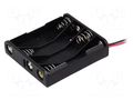 Holder; AAA,R3; Batt.no: 4; cables; 150mm; black COMF BH-441A