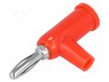 Connector: 4mm banana; plug; 24A; 60VDC; red; 4mm socket; 39mm AXIOMET BDP-100-R