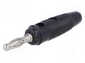 Connector: 4mm banana; plug; 10A; 60VDC; black; Max.wire diam: 4mm SCI BC-025/B