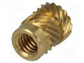 Threaded insert; brass; without coating; M4; BN 1052; L: 8.2mm BOSSARD B4/BN1052