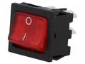 ROCKER; DPST; Pos: 2; ON-OFF; 10A/250VAC; 10A/28VDC; red; neon lamp BULGIN AE-H8653VBNBO
