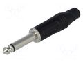 Connector: Jack 6,3mm; plug; male; mono; ways: 2; straight; black AMPHENOL ACPM-GB