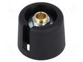 Knob; with pointer; polyamide; Øshaft: 6mm; Ø20x16mm; black OKW A3020069