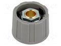 Knob; without pointer; ABS; Øshaft: 6mm; Ø23x15.5mm; grey; A2523 OKW A2523068