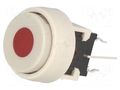 Switch: keypad; Pos: 2; DPDT; 0.1A/30VDC; white; LED; red; THT; 1.5N HIGHLY ELECTRIC PB6136FAL-1