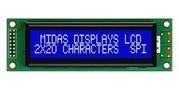 LCD MODULE, 20 X 2, COB, 5.55MM, BSTN MC22005A6W-BNMLWS-V2