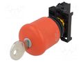 Switch: emergency stop with key; 22mm; Stabl.pos: 2; NC; red; none EATON ELECTRIC M22-PVS/K01