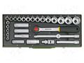Wrench-set; socket spanner; Chrom-vanadium steel; 29pcs. PROXXON PRN23000